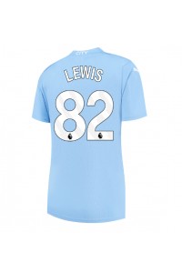 Manchester City Rico Lewis #82 Jalkapallovaatteet Naisten Kotipaita 2023-24 Lyhythihainen